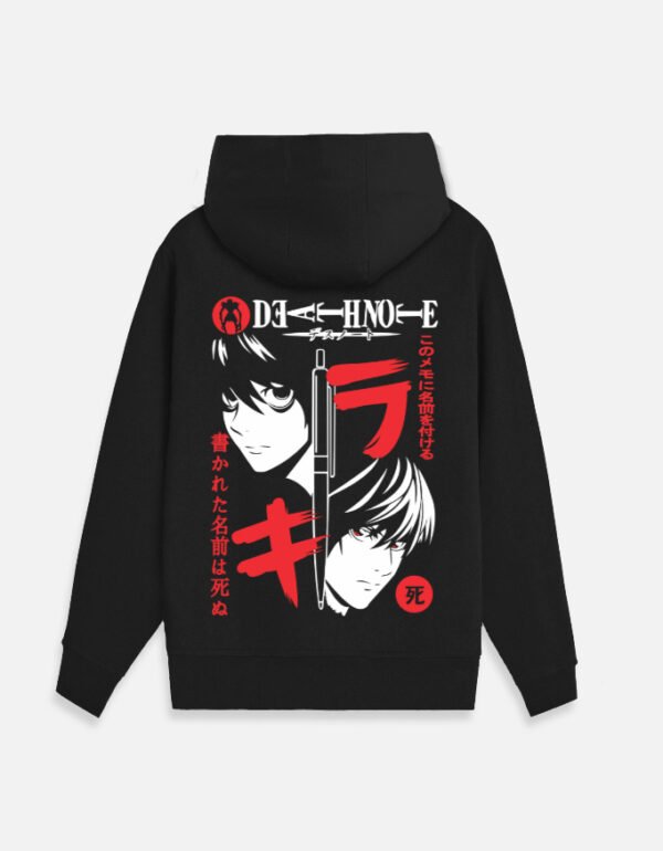 Death Note Anime Zip Hoodie – Light Yagami & L Graphic Streetwear